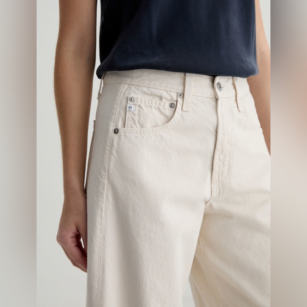 Ag Adriano Goldschmied Hattie Crop Jean High-Rise Barrel in Opal Stone size 27 - Picture 3 of 13